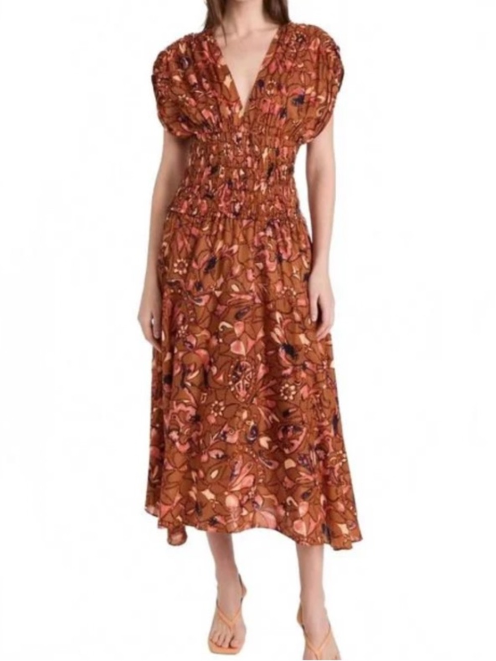 A.L.C. Lucia Midi Dress - Brown / Rust Color - Size 2